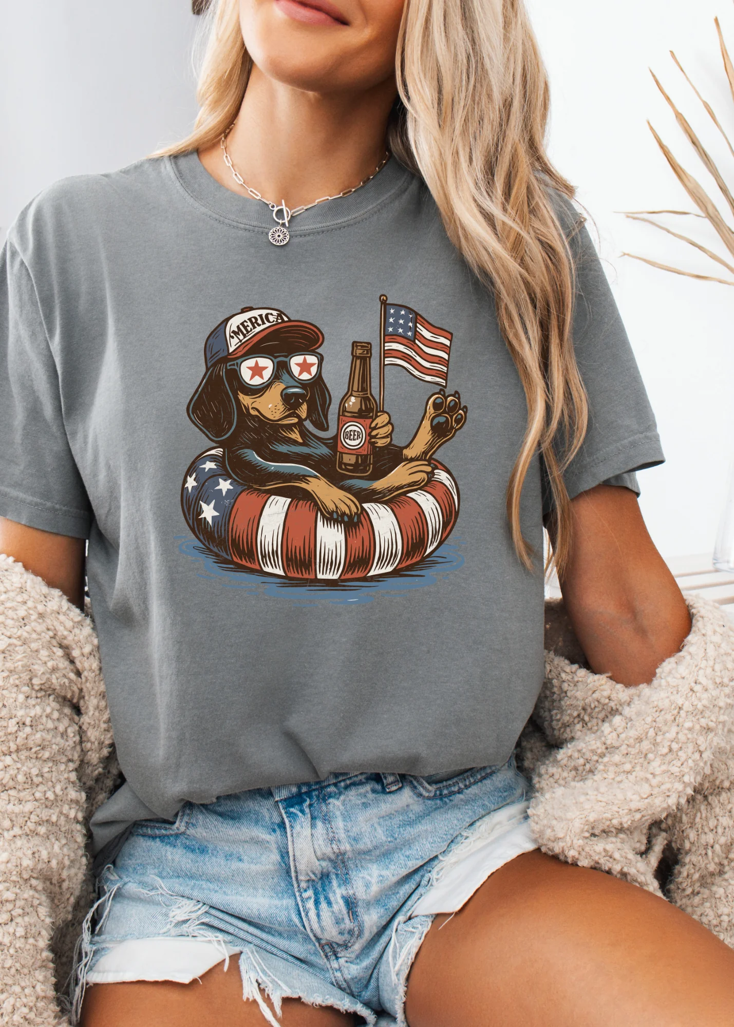 Patriotic Dog Graphic T-Shirt - Image 2