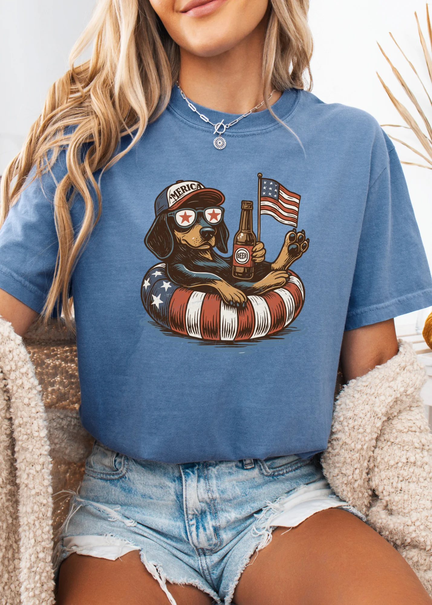 Patriotic Dog Graphic T-Shirt - Image 4
