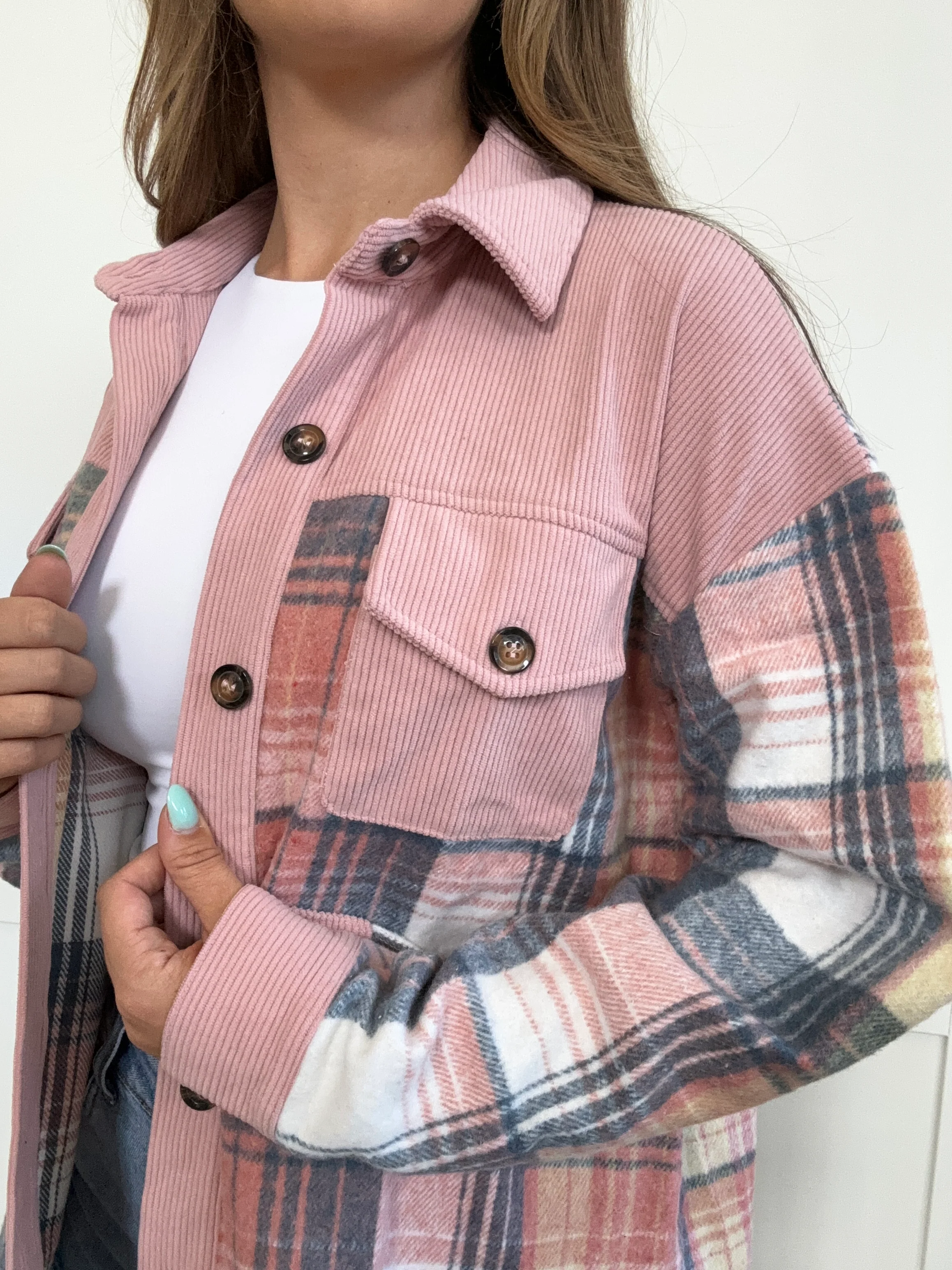 PREORDER: Brynlee Bliss Plaid Button Up Long Sleeve Shacket - Image 2