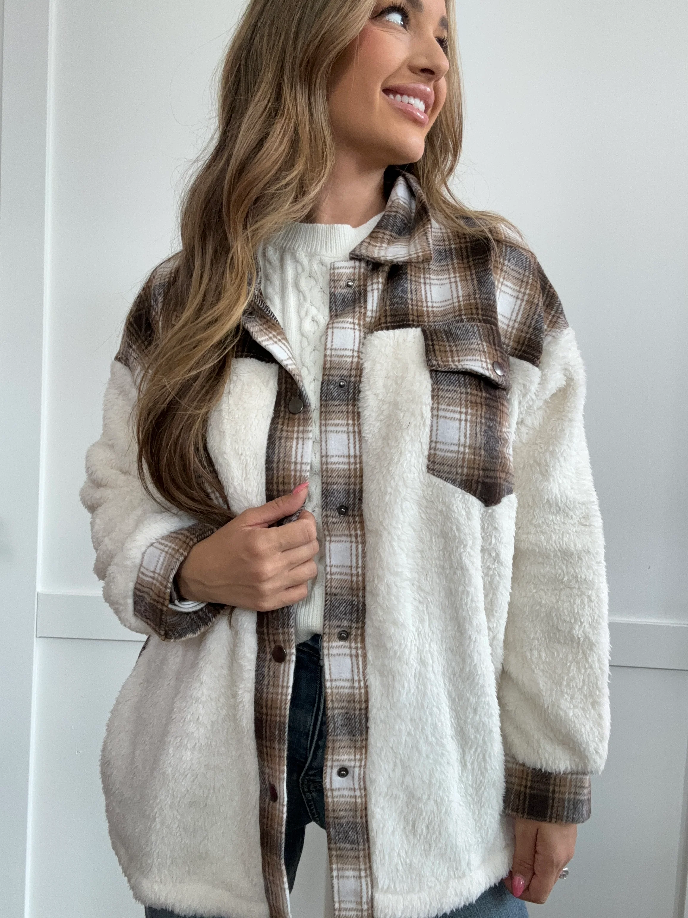 PREORDER Cozy Cuddles Collared Neck Button Down Shacket - Image 2