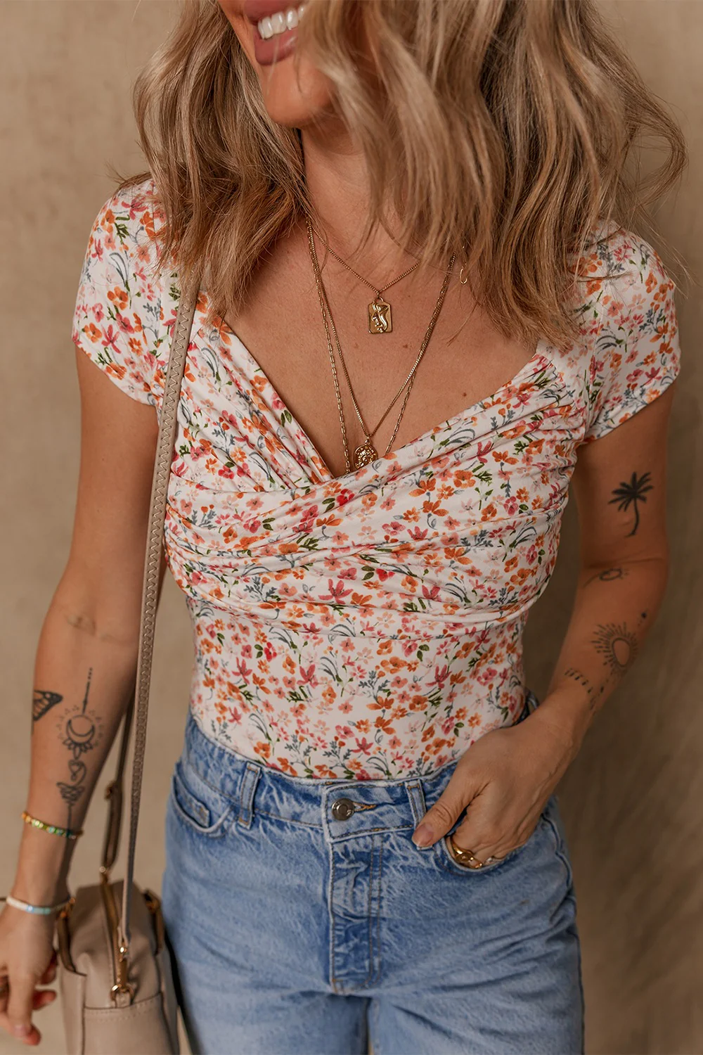 PREORDER: Izzy Ruched Short Sleeve Bodysuit - Image 7