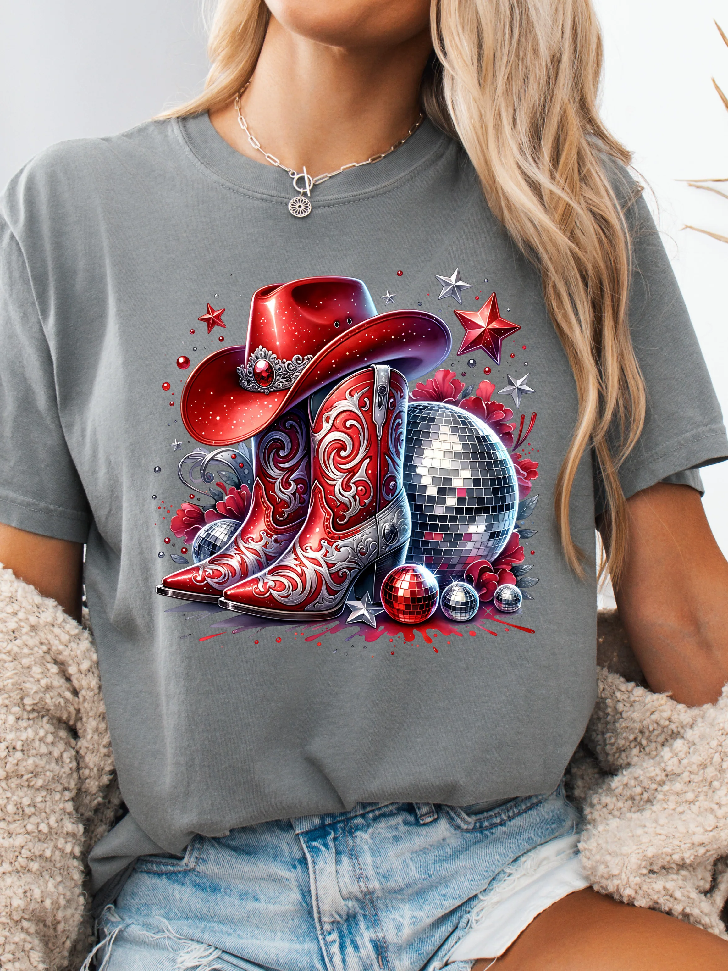 Red White and Disco Graphic Tee - Image 2