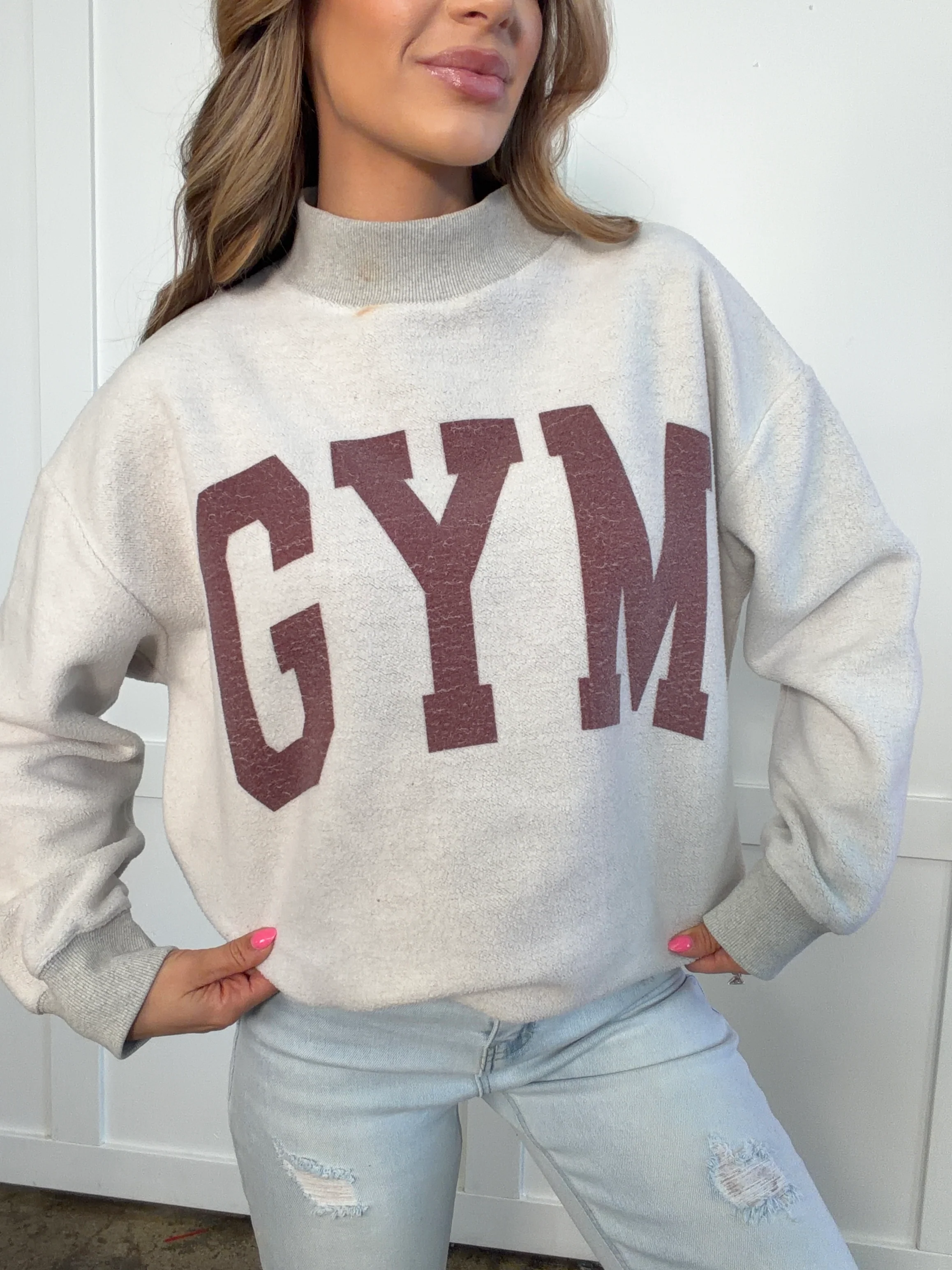 Tilly Pilates/Gym Reversible Oversized Mockneck Crew - Image 9