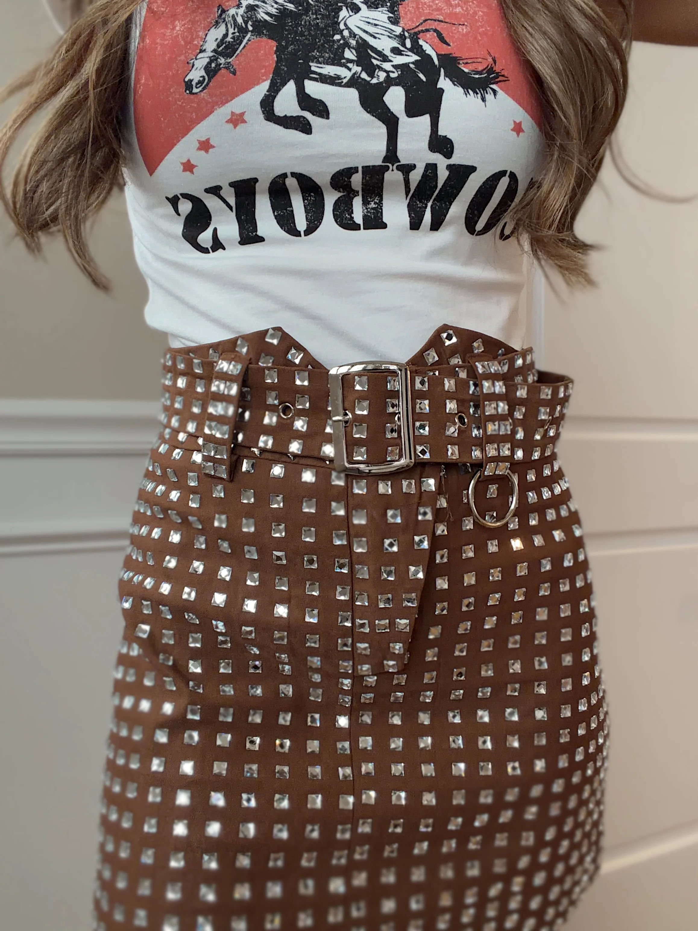 Rhinestone Revival Mini Skirt - Image 3