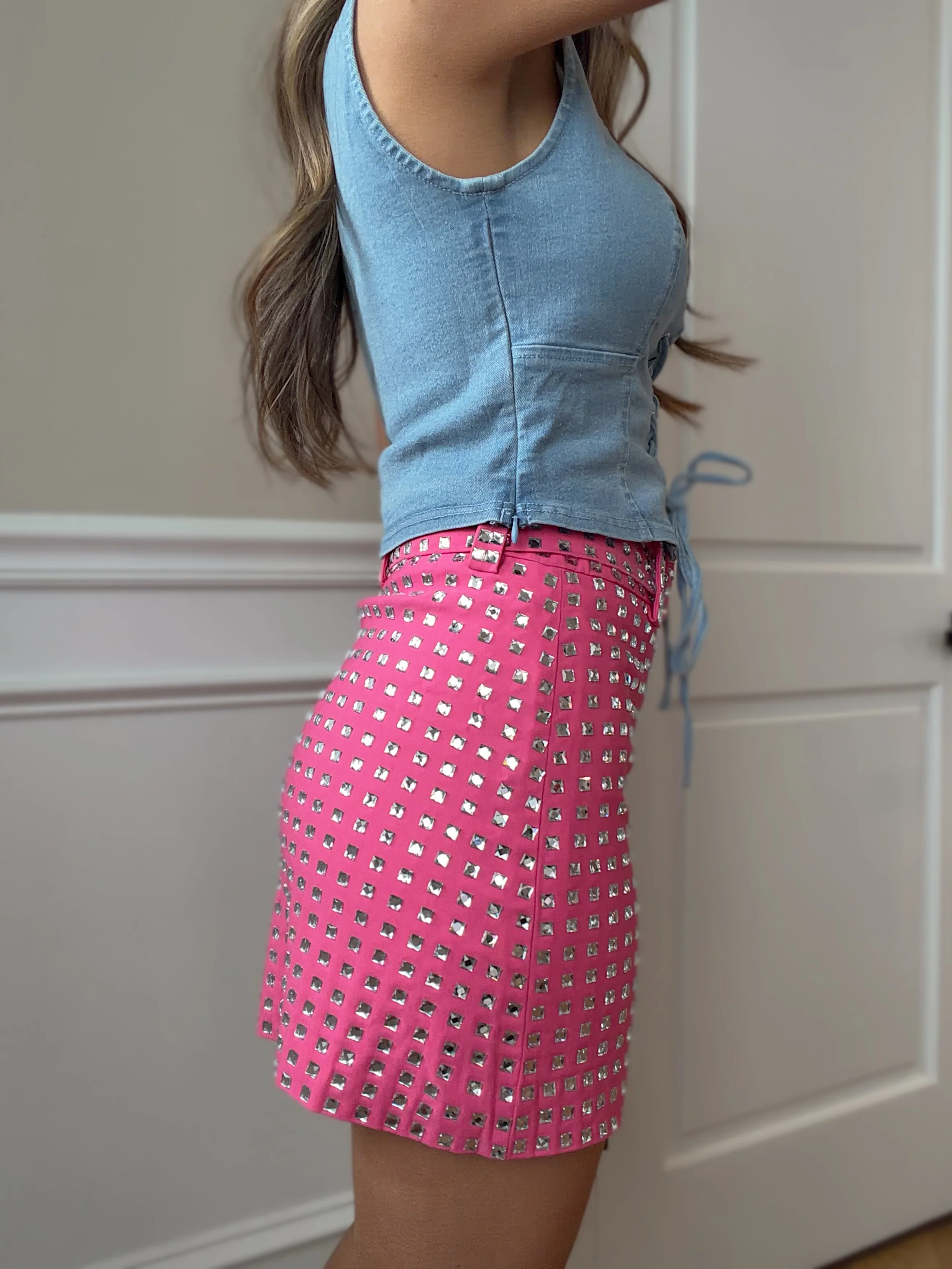 Rhinestone Revival Mini Skirt - Image 7