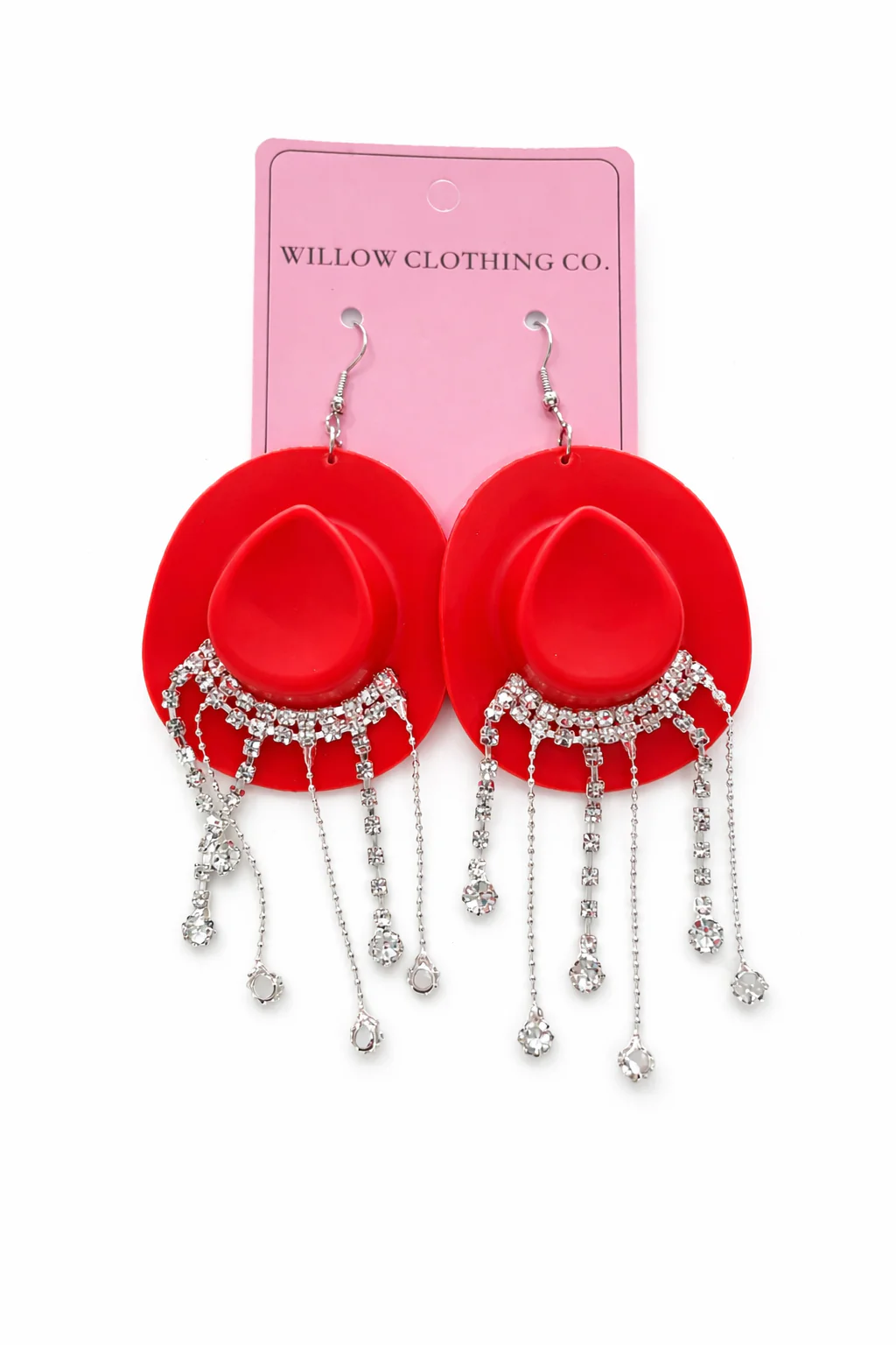 Rhinestone Rodeo Cowgirl Hat Earrings - Image 2