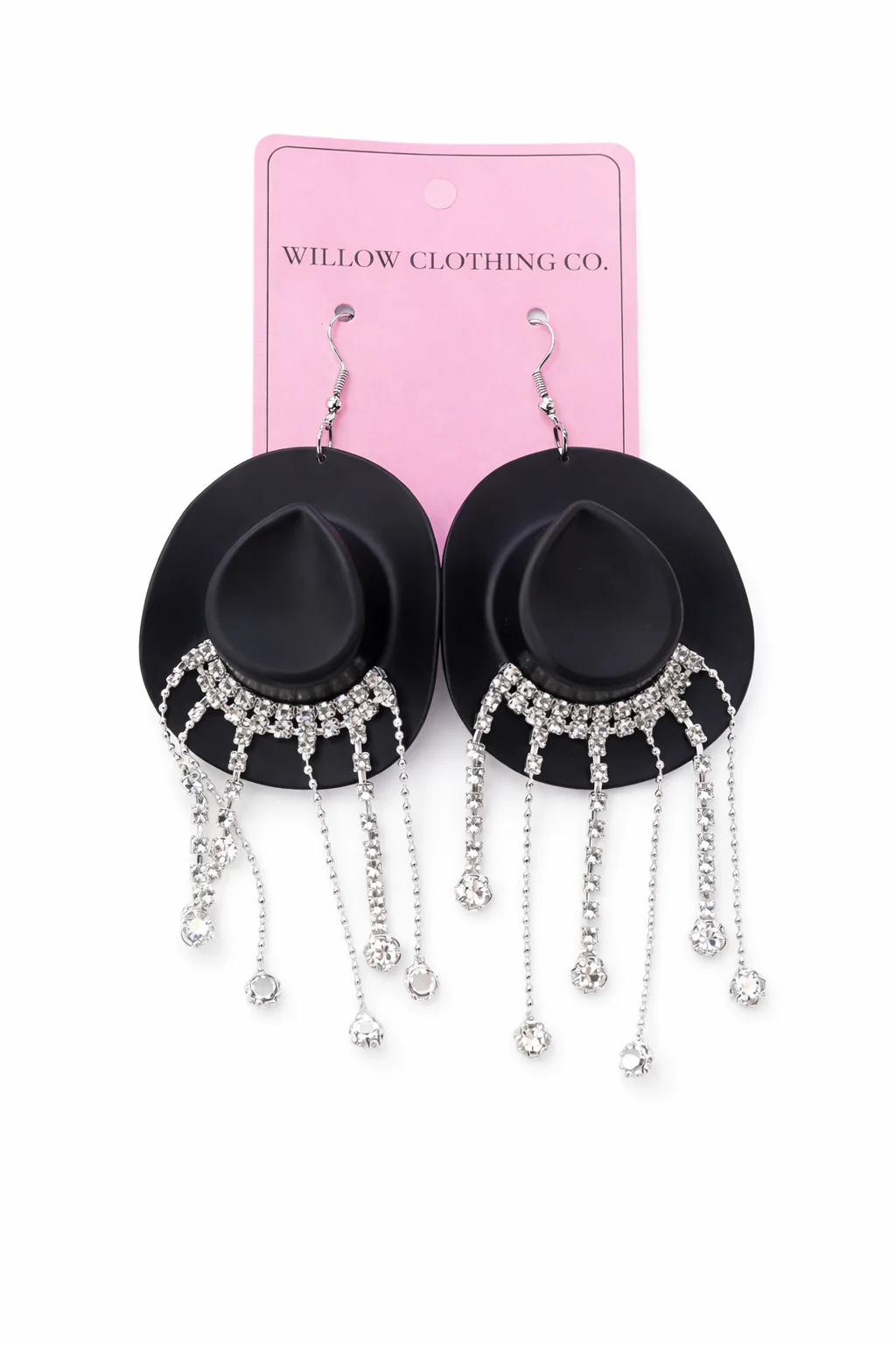 Rhinestone Rodeo Cowgirl Hat Earrings - Image 3