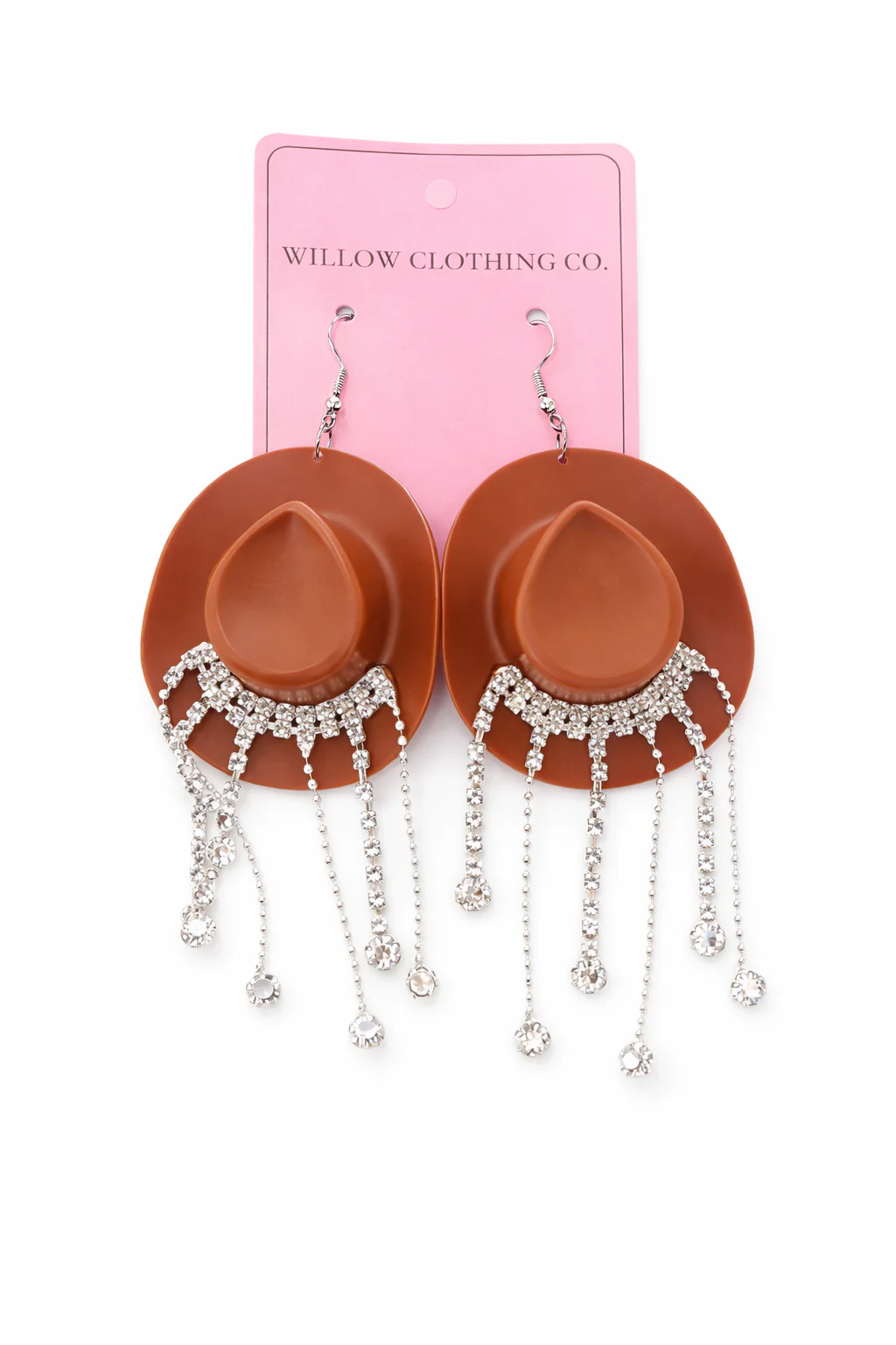 Rhinestone Rodeo Cowgirl Hat Earrings - Image 4