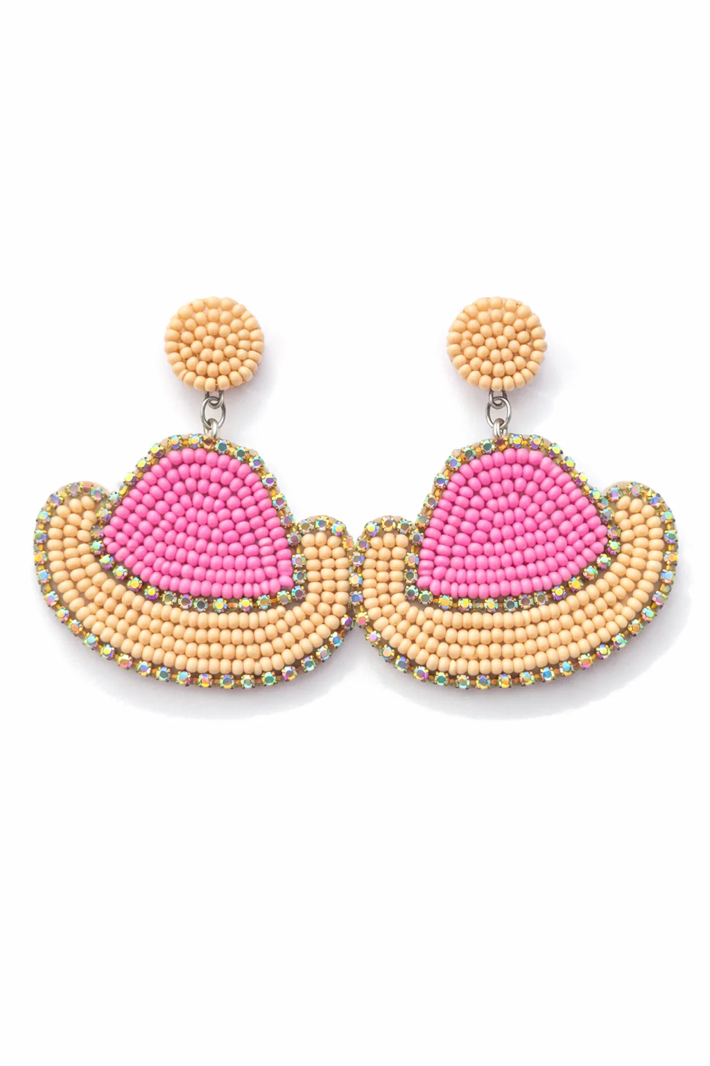 Stardust Beaded Cowgirl Hat Earrings - Image 3