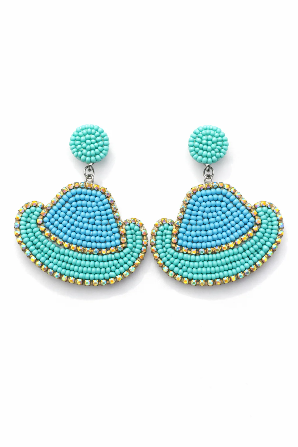 Stardust Beaded Cowgirl Hat Earrings - Image 4