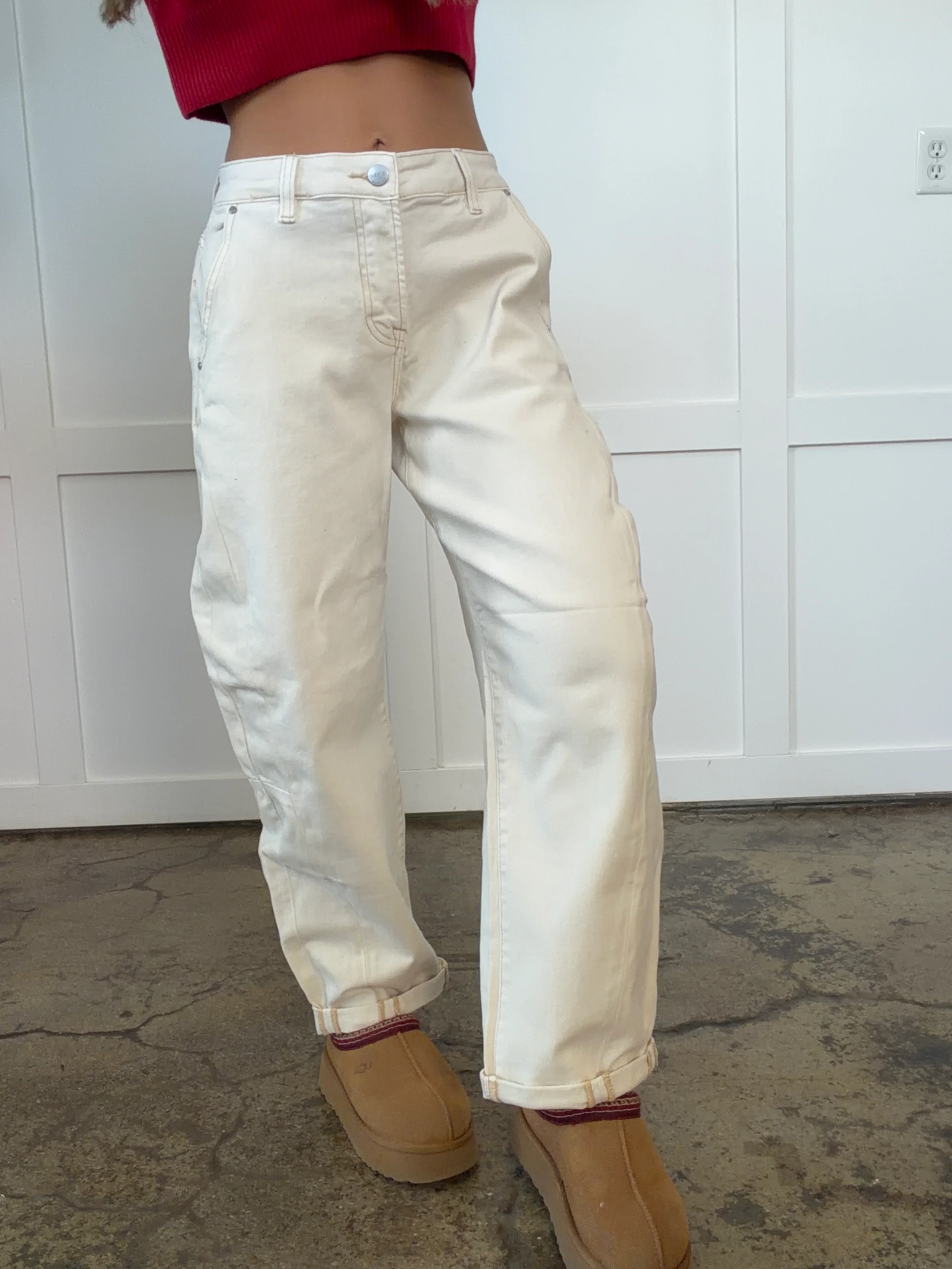 Renee Risen High Rise Relaxed Barrel Cuffed Jeans - Image 3