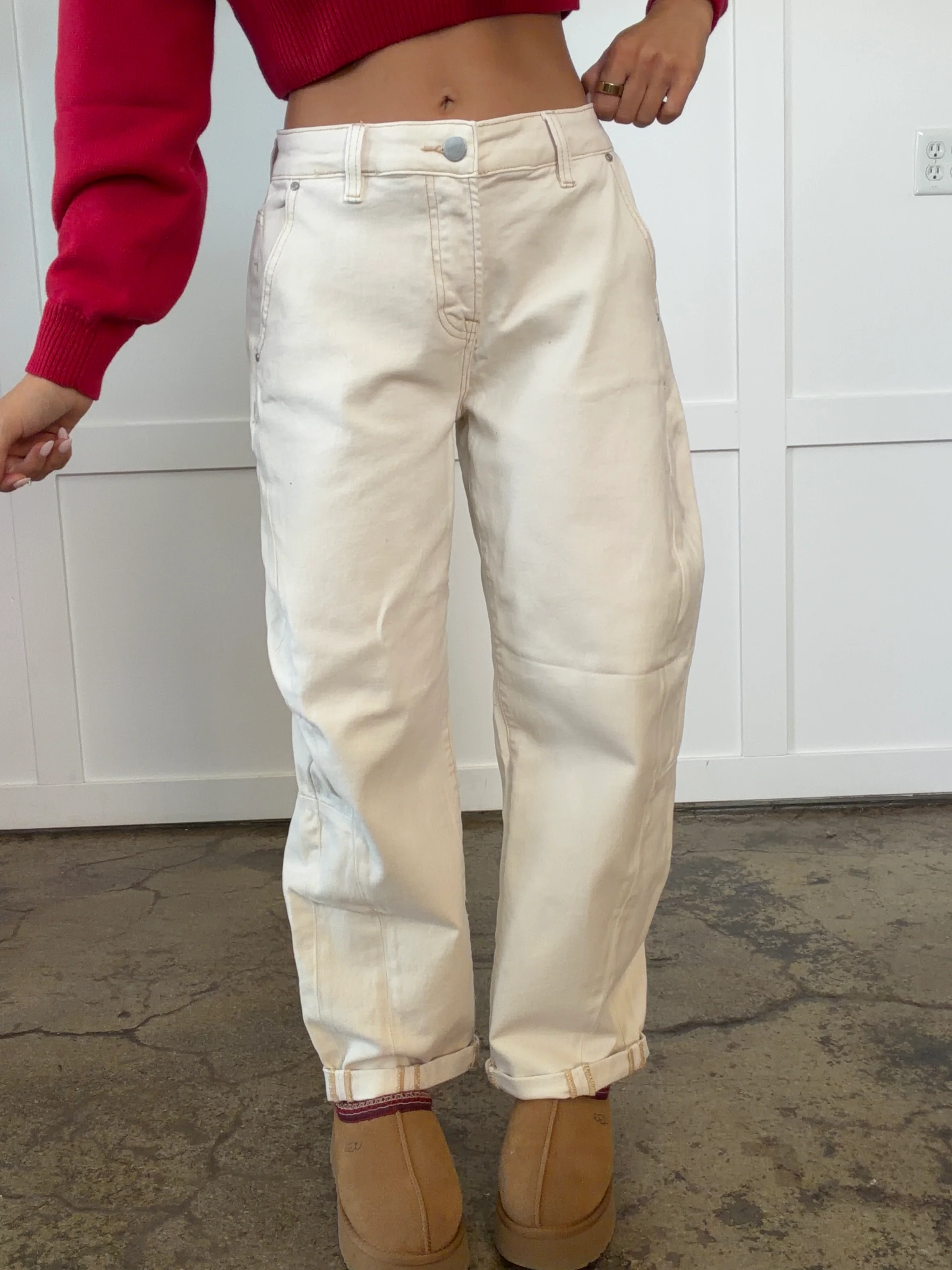 Renee Risen High Rise Relaxed Barrel Cuffed Jeans - Image 4