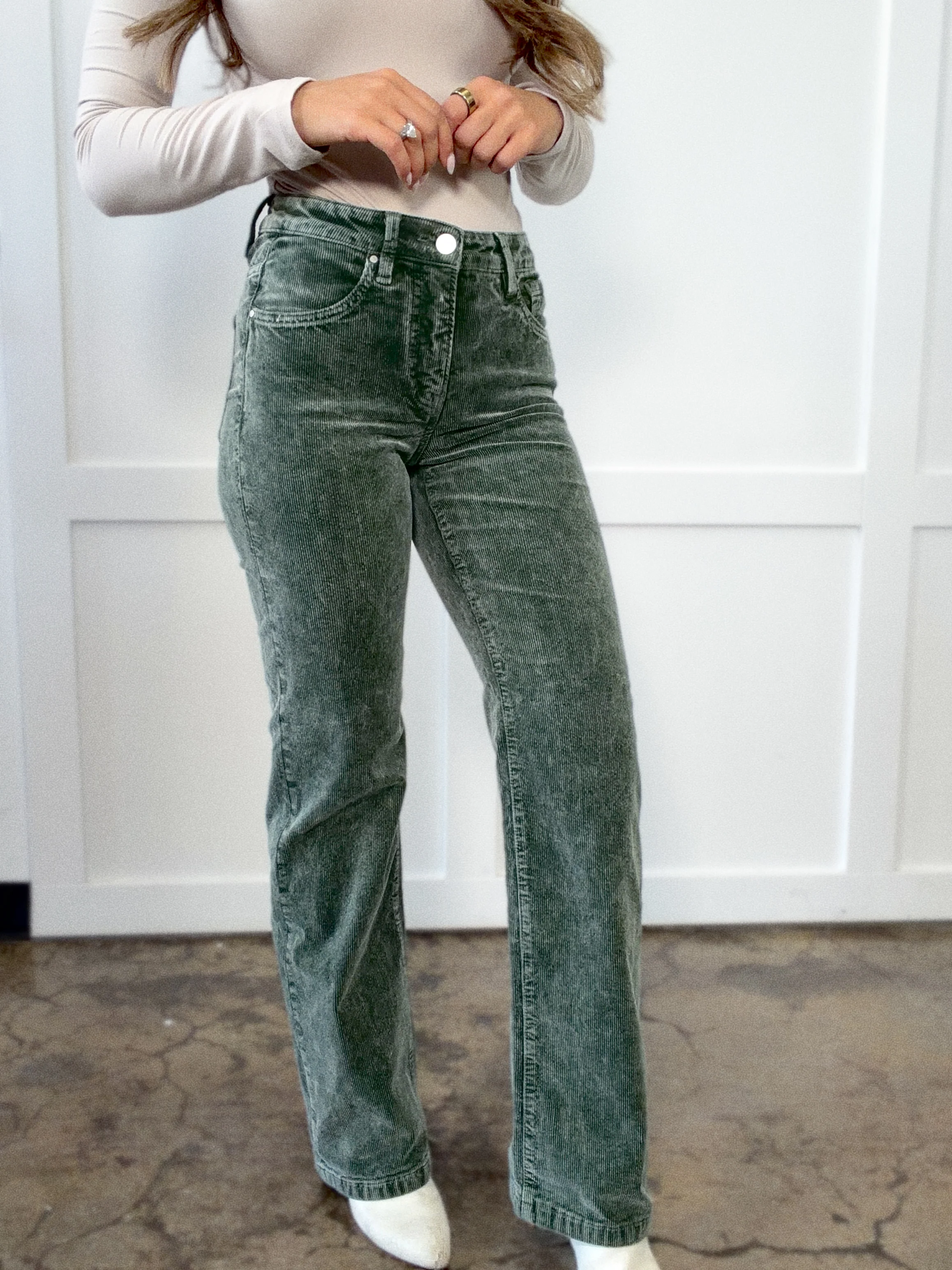 Grace Tummy Control Mid Rise Corduroy Pants - Image 2