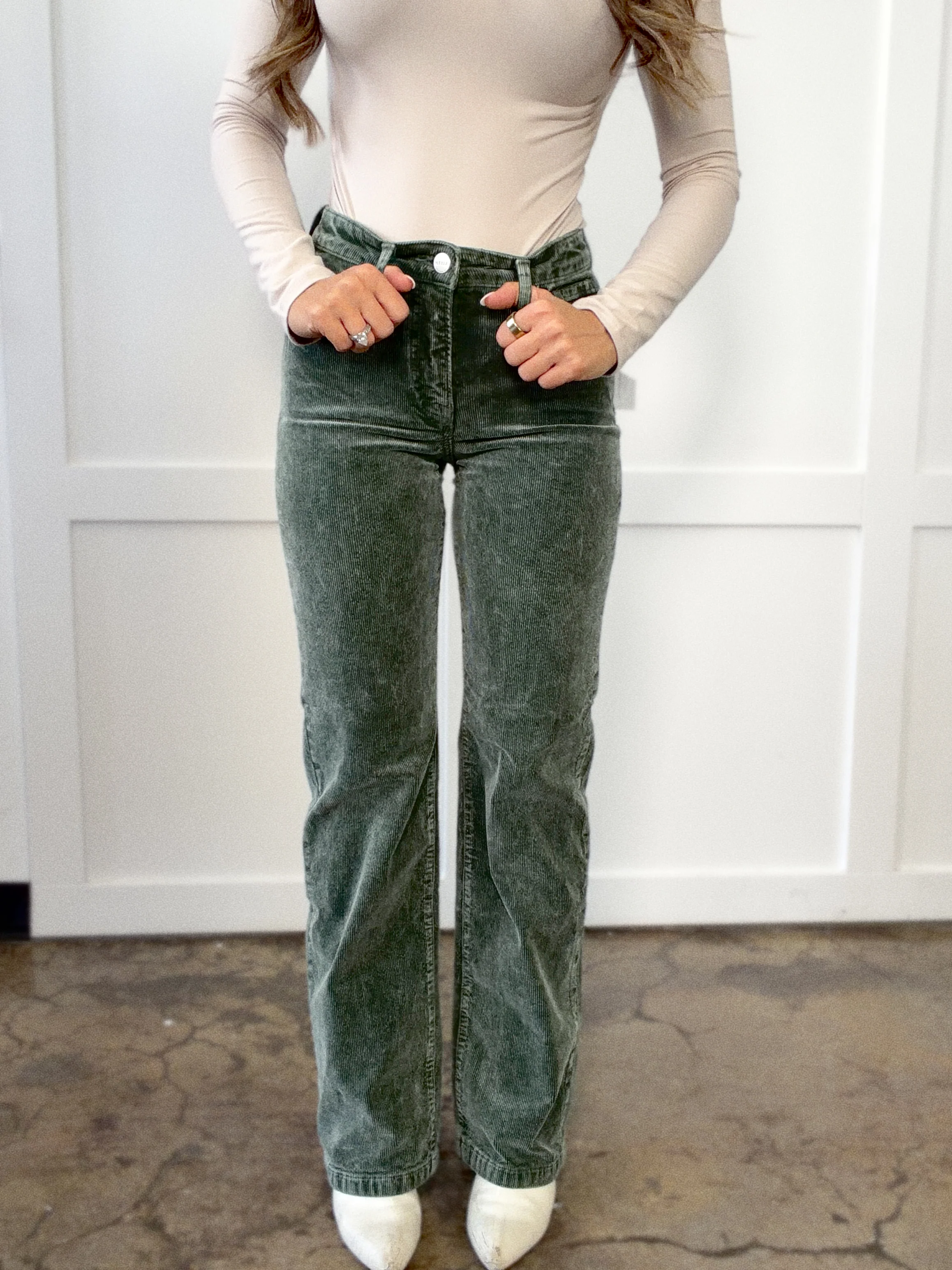 Grace Tummy Control Mid Rise Corduroy Pants - Image 4