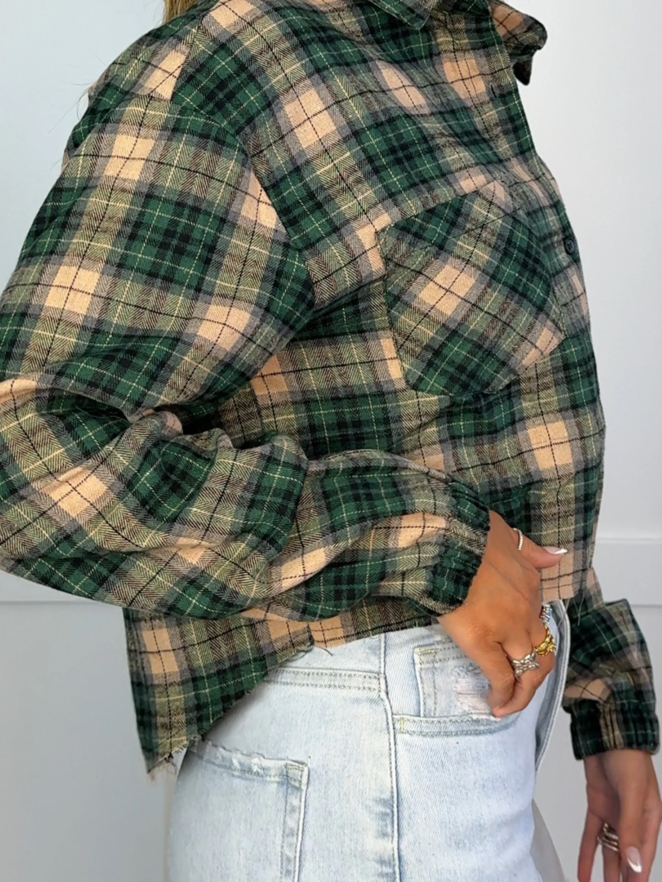 Rory Plaid Cropped Flannel - Image 33