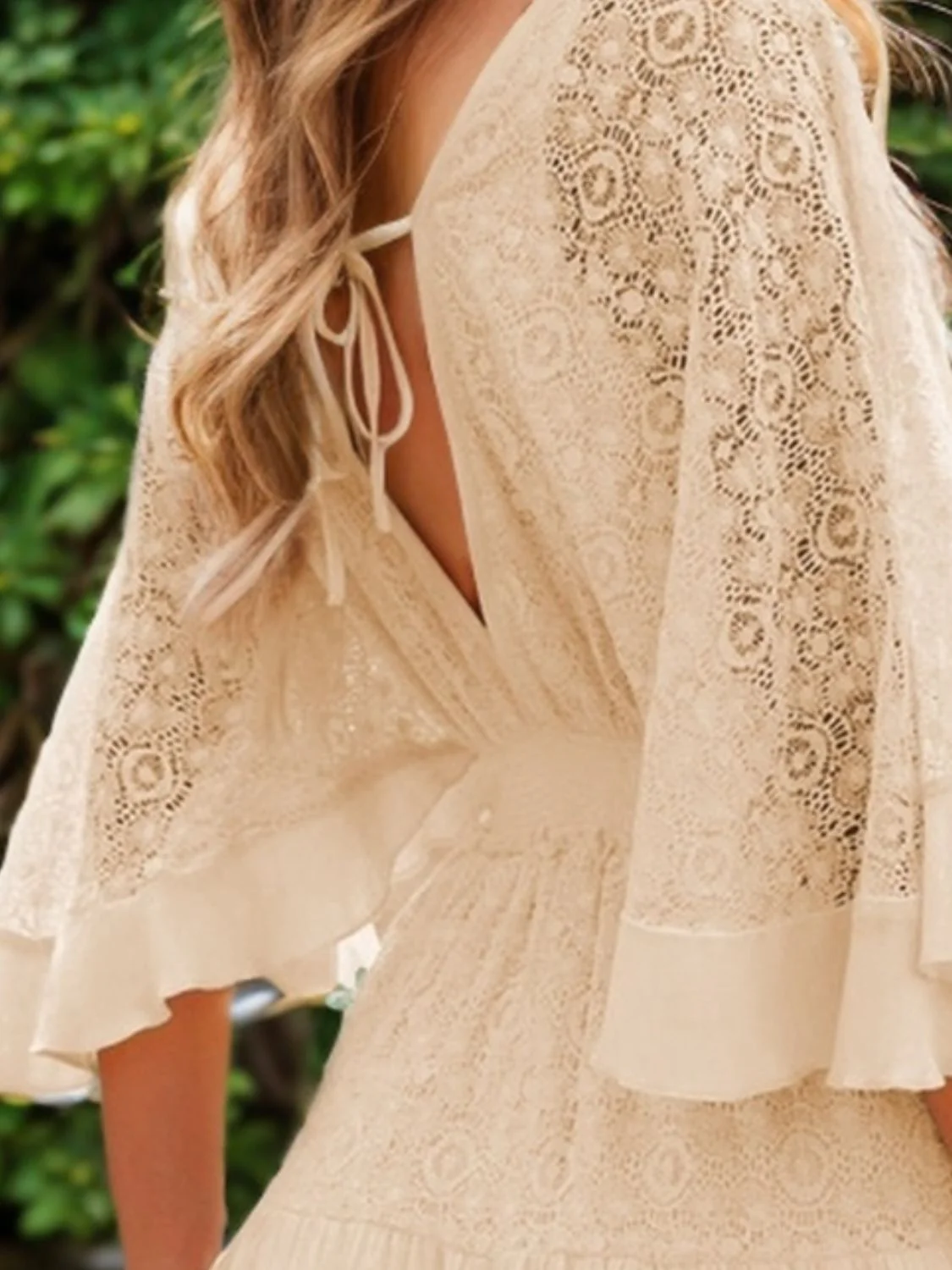 PREORDER: Hope Ruffle Hem Lace Mini Dress - Image 5