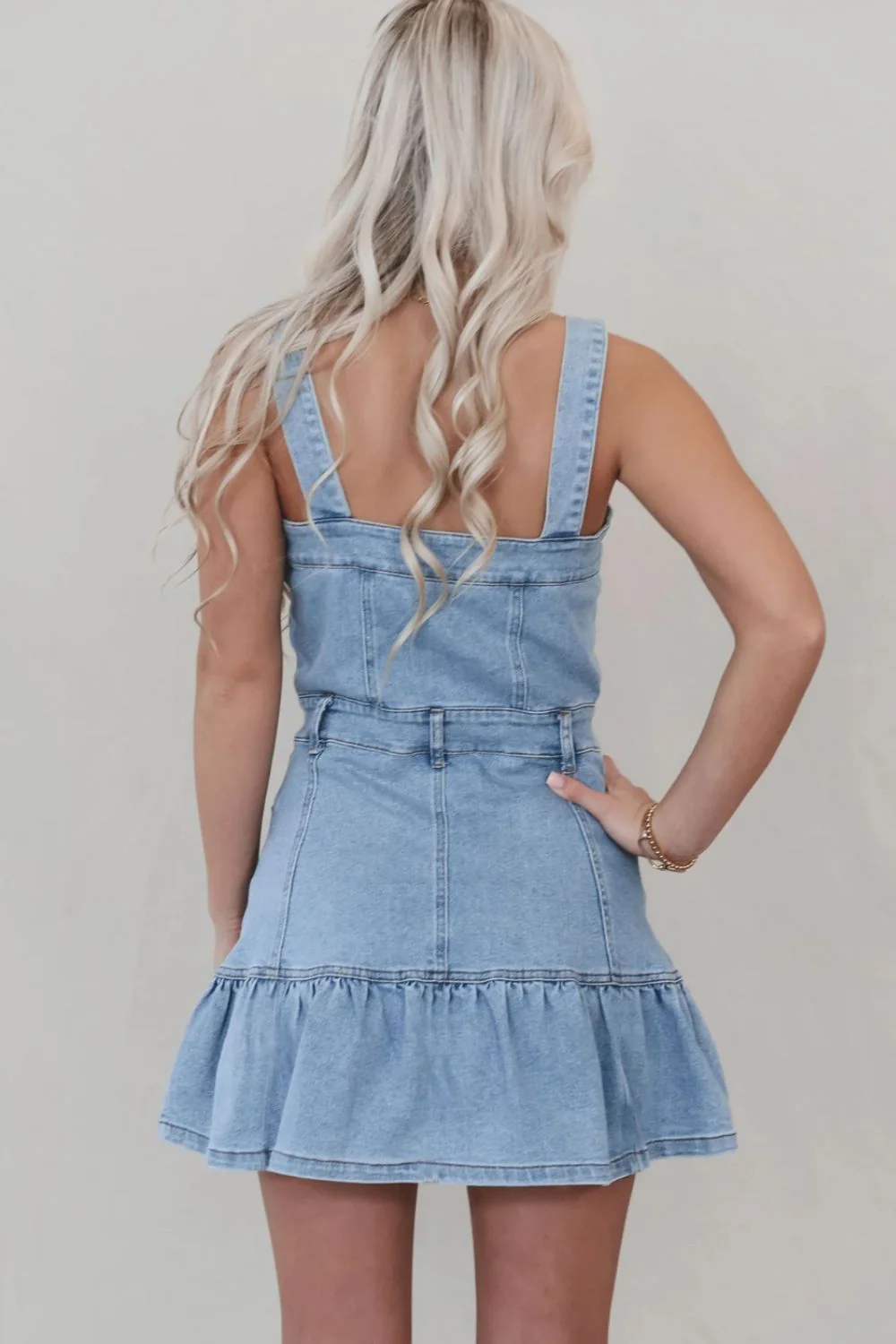 PREORDER: Naomi Square Neck Denim Dress - Image 4