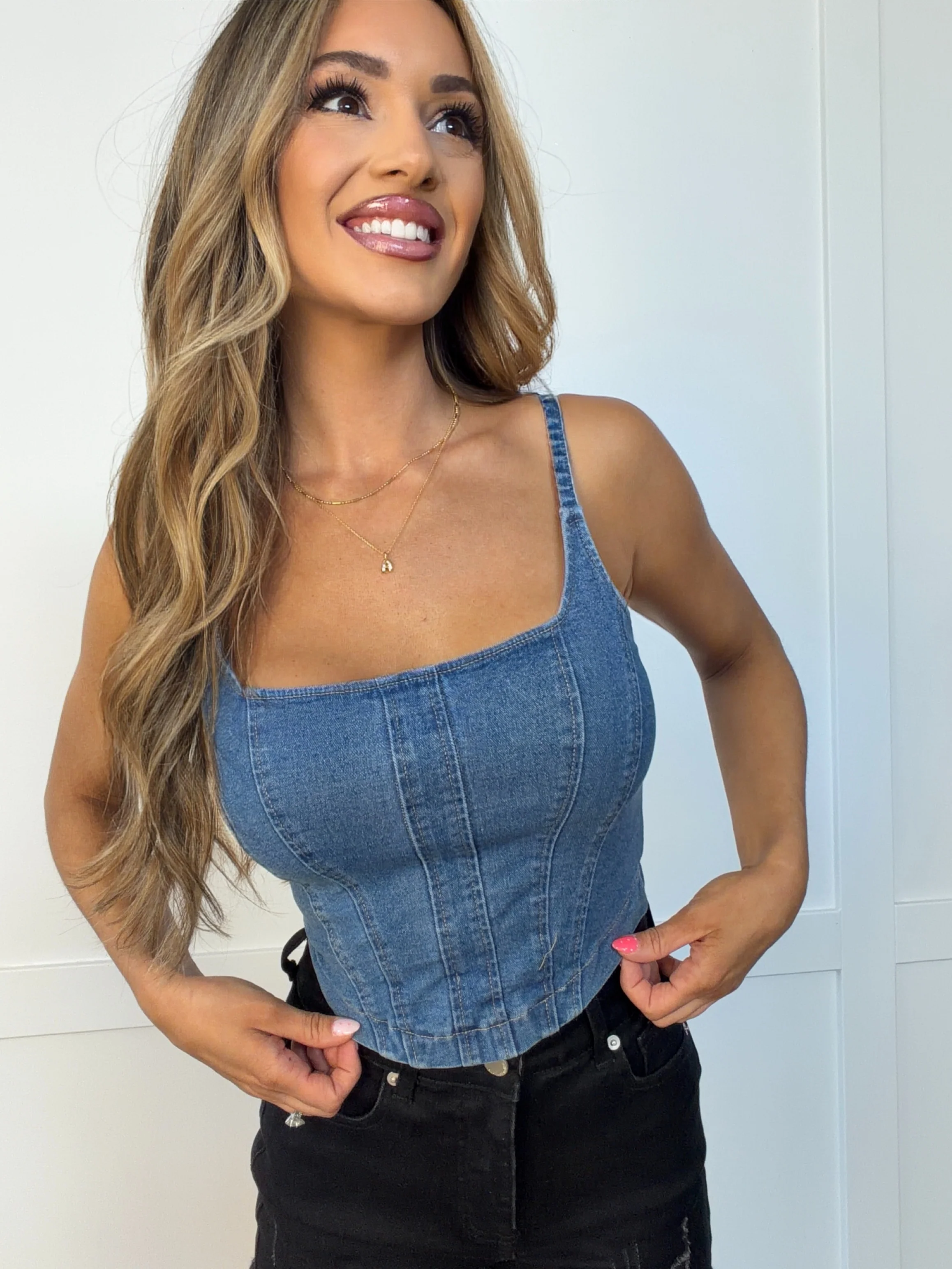 Scarlett Denim Corset Top - Image 3