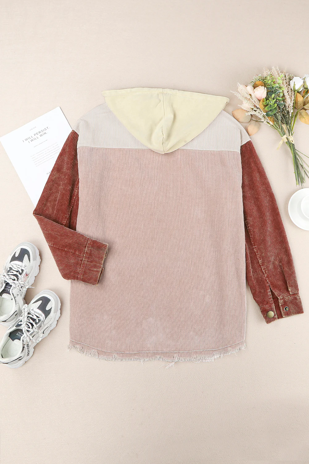 PREORDER: Bellamy Snap Front Hooded Corduroy Shacket - Image 14