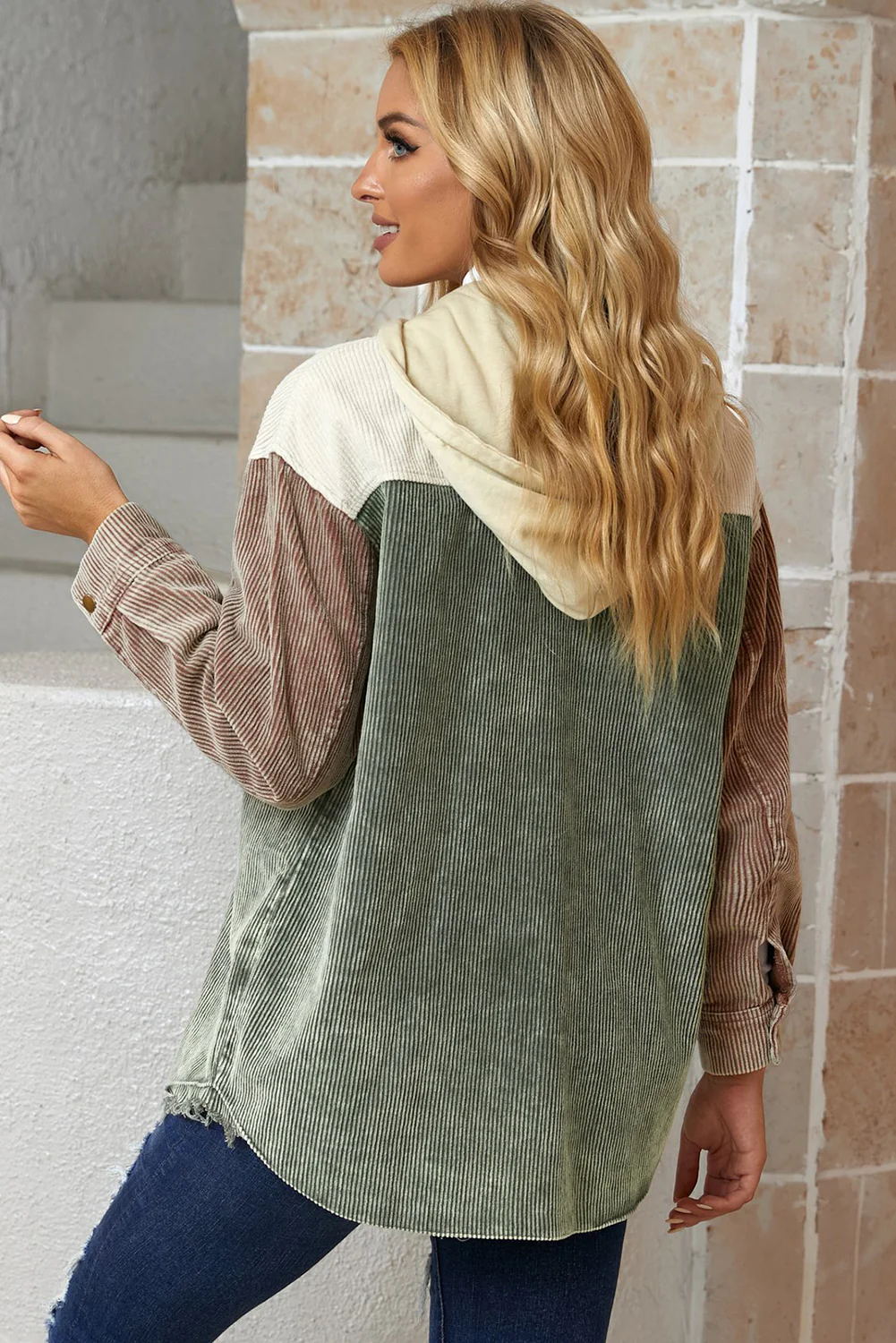PREORDER: Bellamy Snap Front Hooded Corduroy Shacket - Image 17