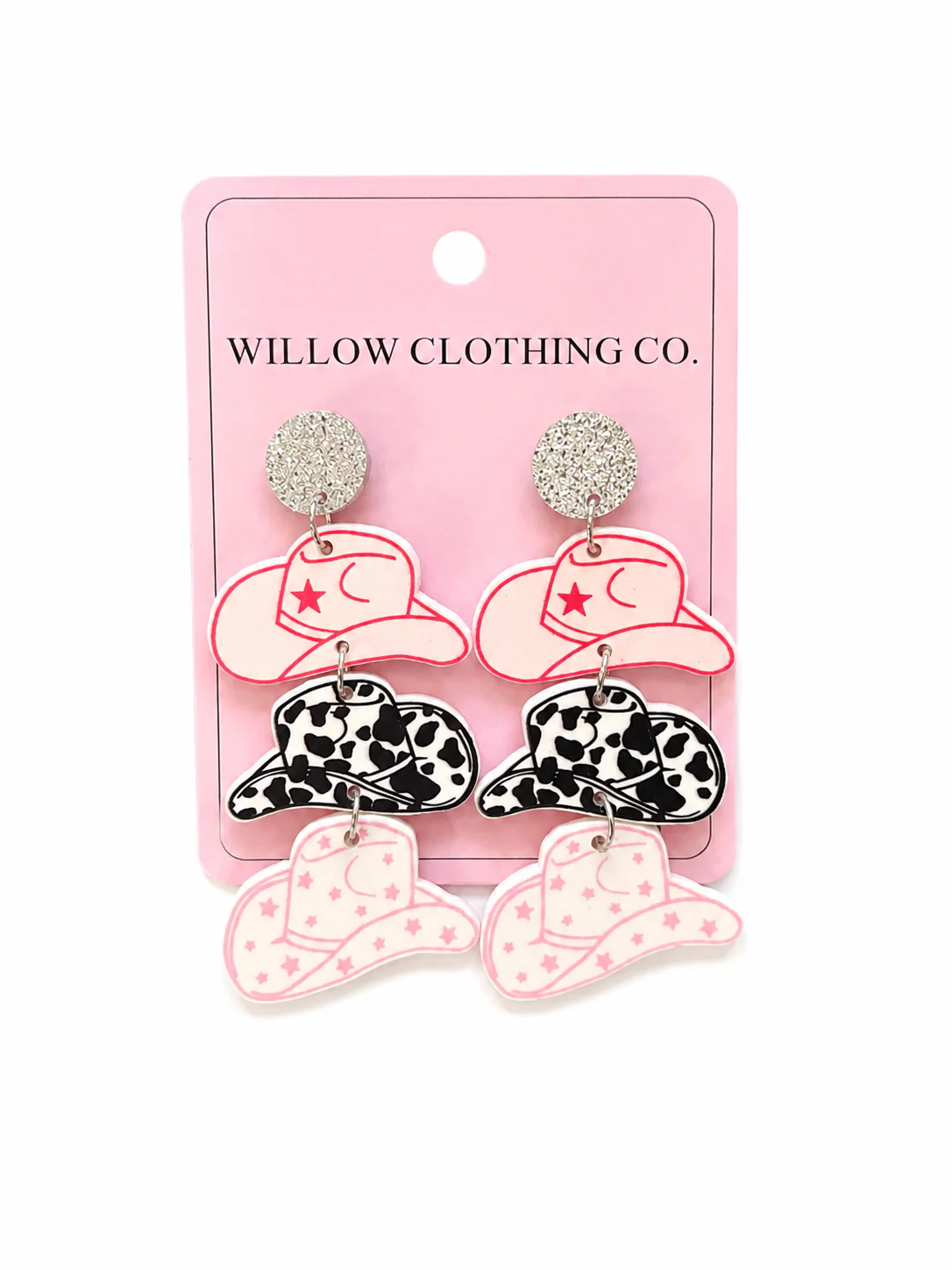 Tiered Cowgirl Hat Dangle Earrings - Image 3