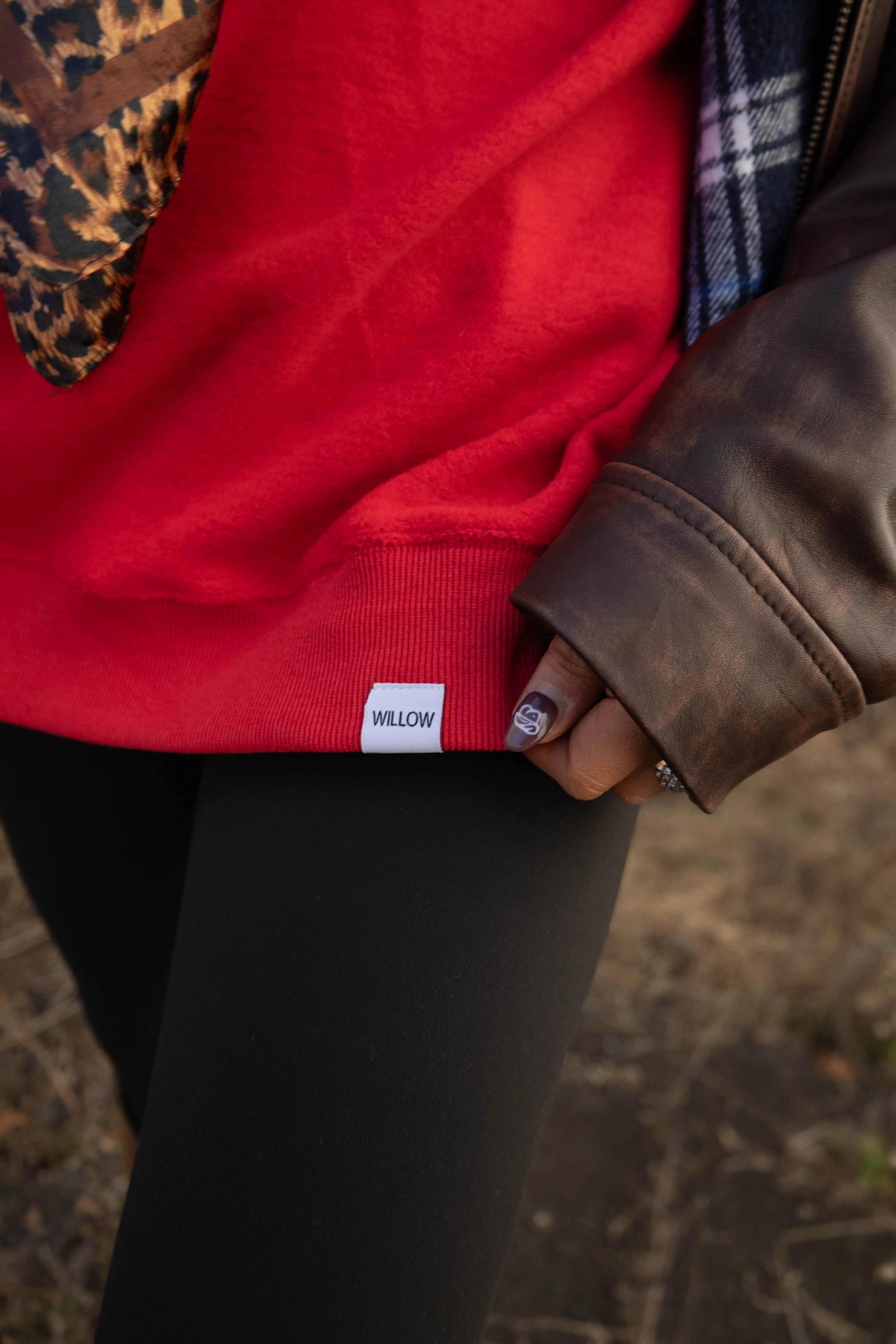 Tilly Red Reversible Oversized Mockneck Crew - Image 10