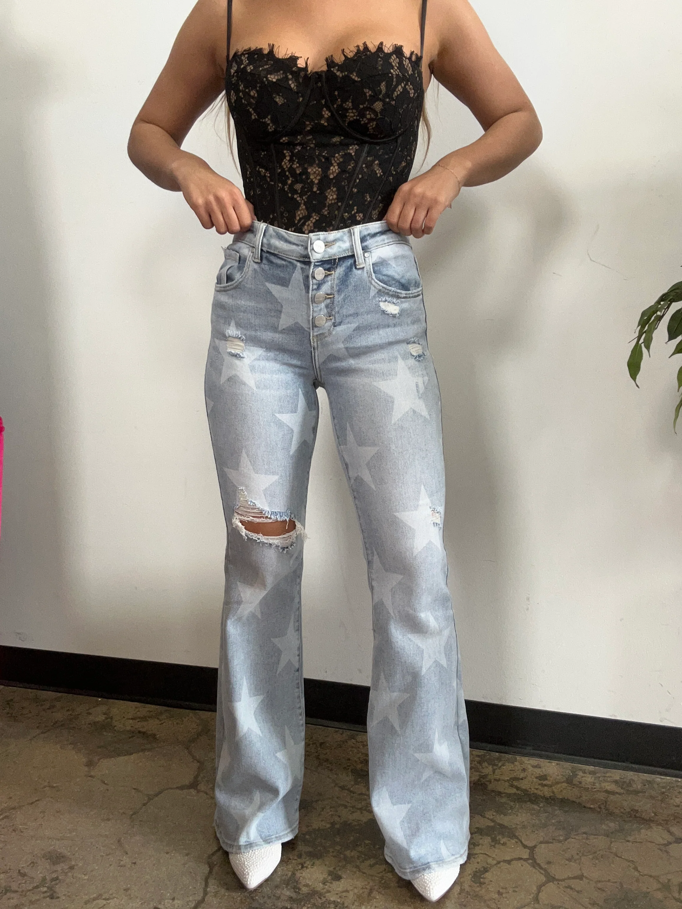 Under The Stars Mid-Rise Flare Jeans - Image 2