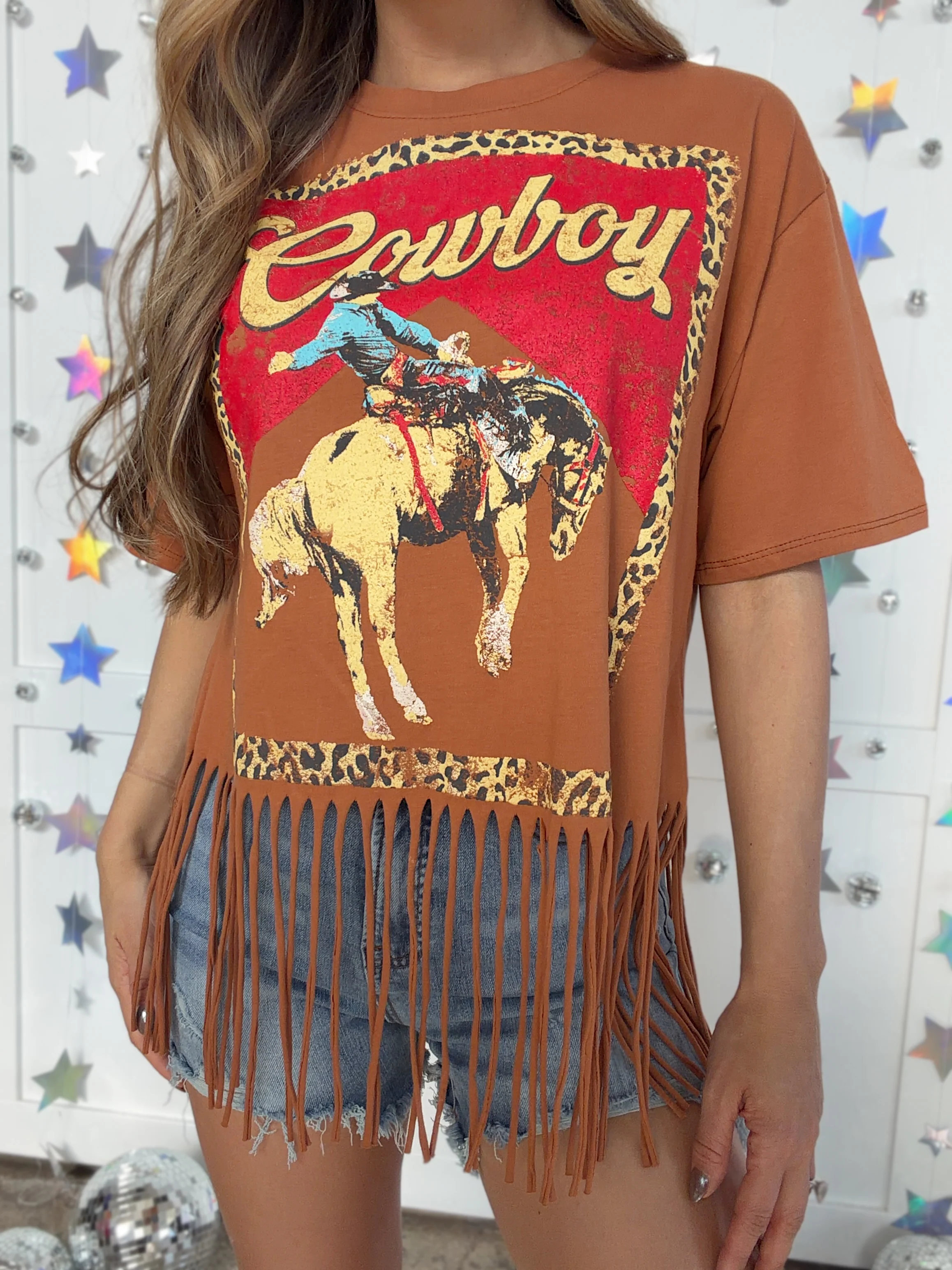 Vintage Western Cowboy Fringe Graphic Tee - Image 5