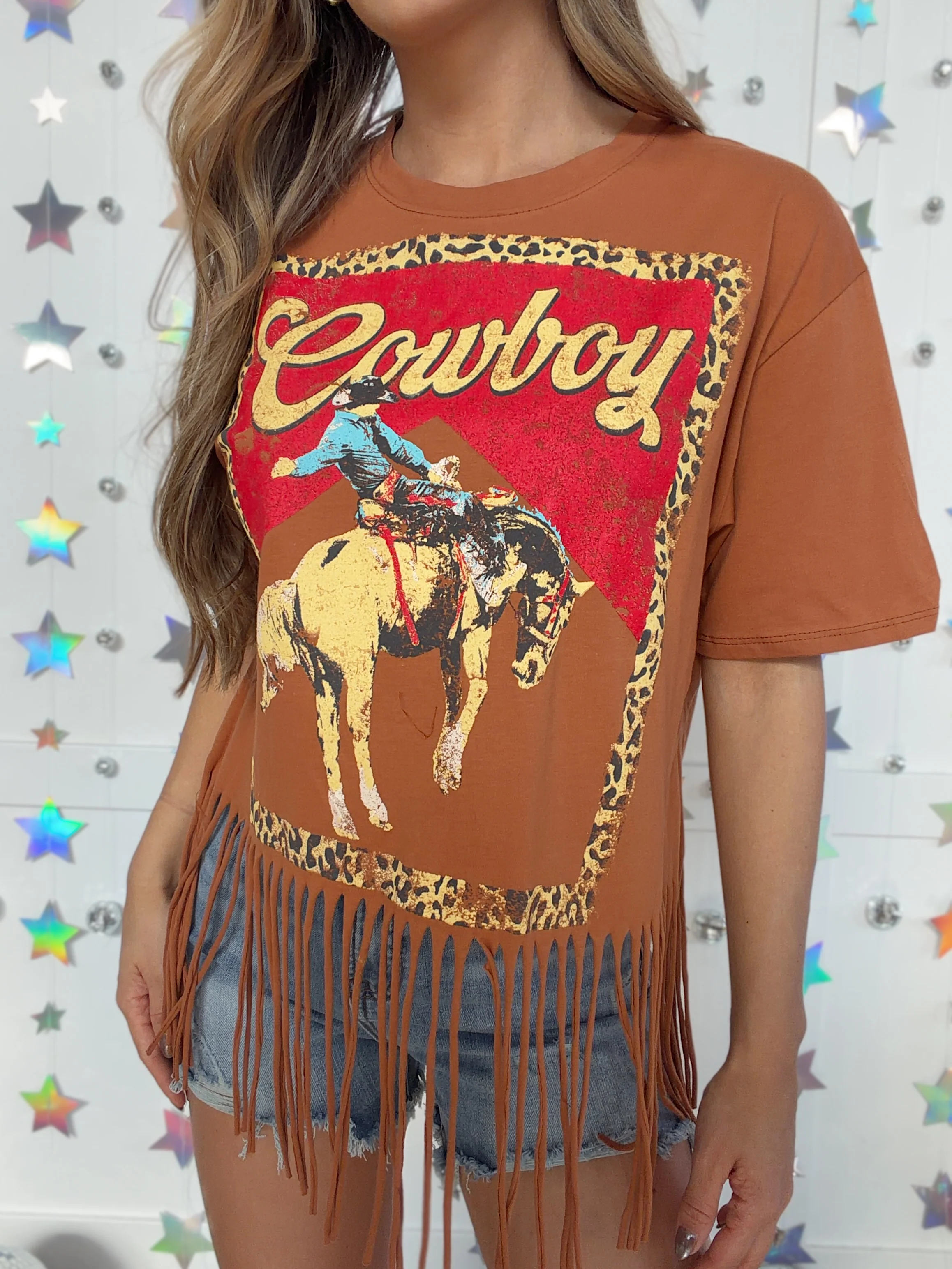 Vintage Western Cowboy Fringe Graphic Tee - Image 7