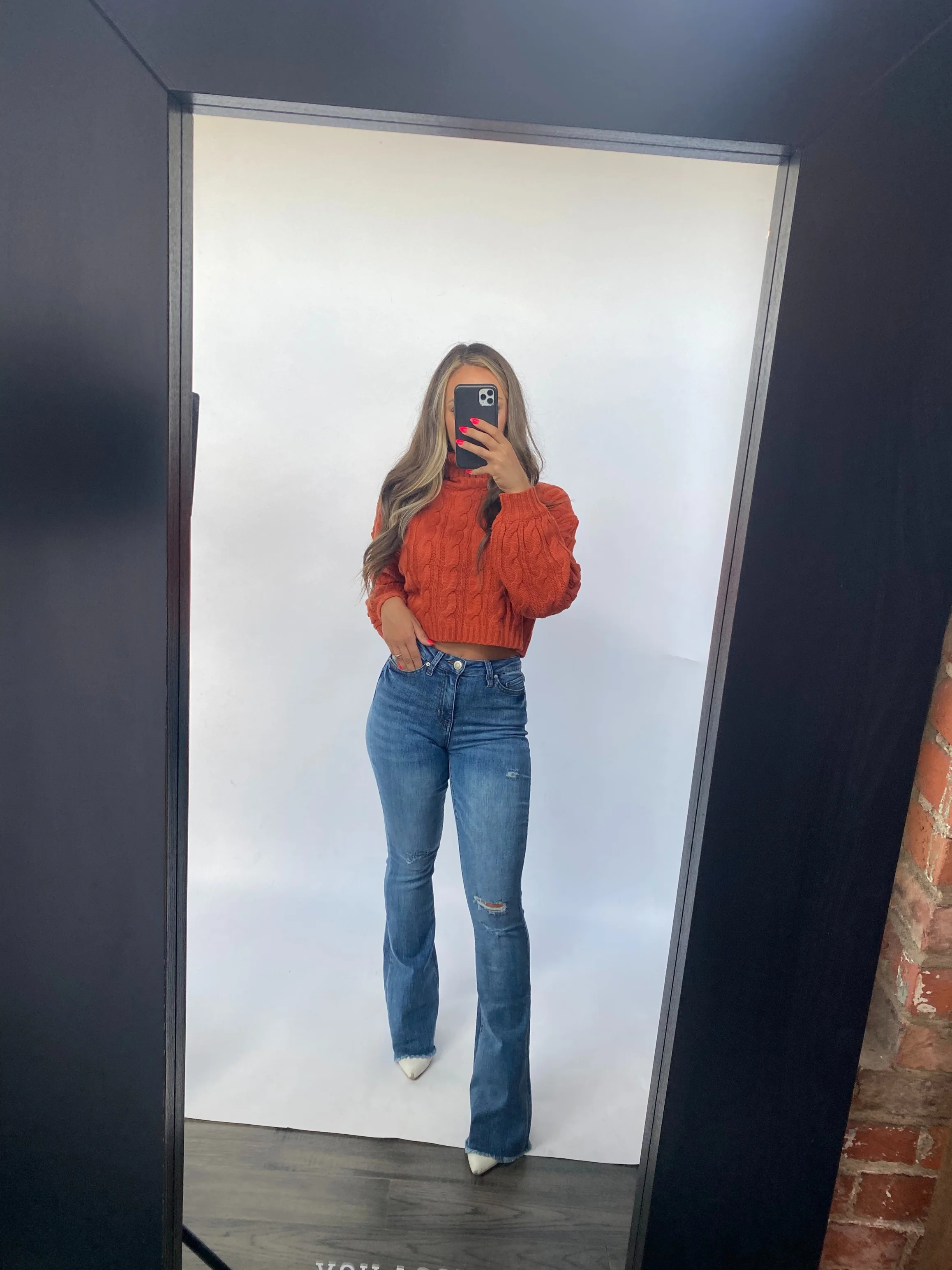 Sarah Distressed Medium Wash Flares - Image 12
