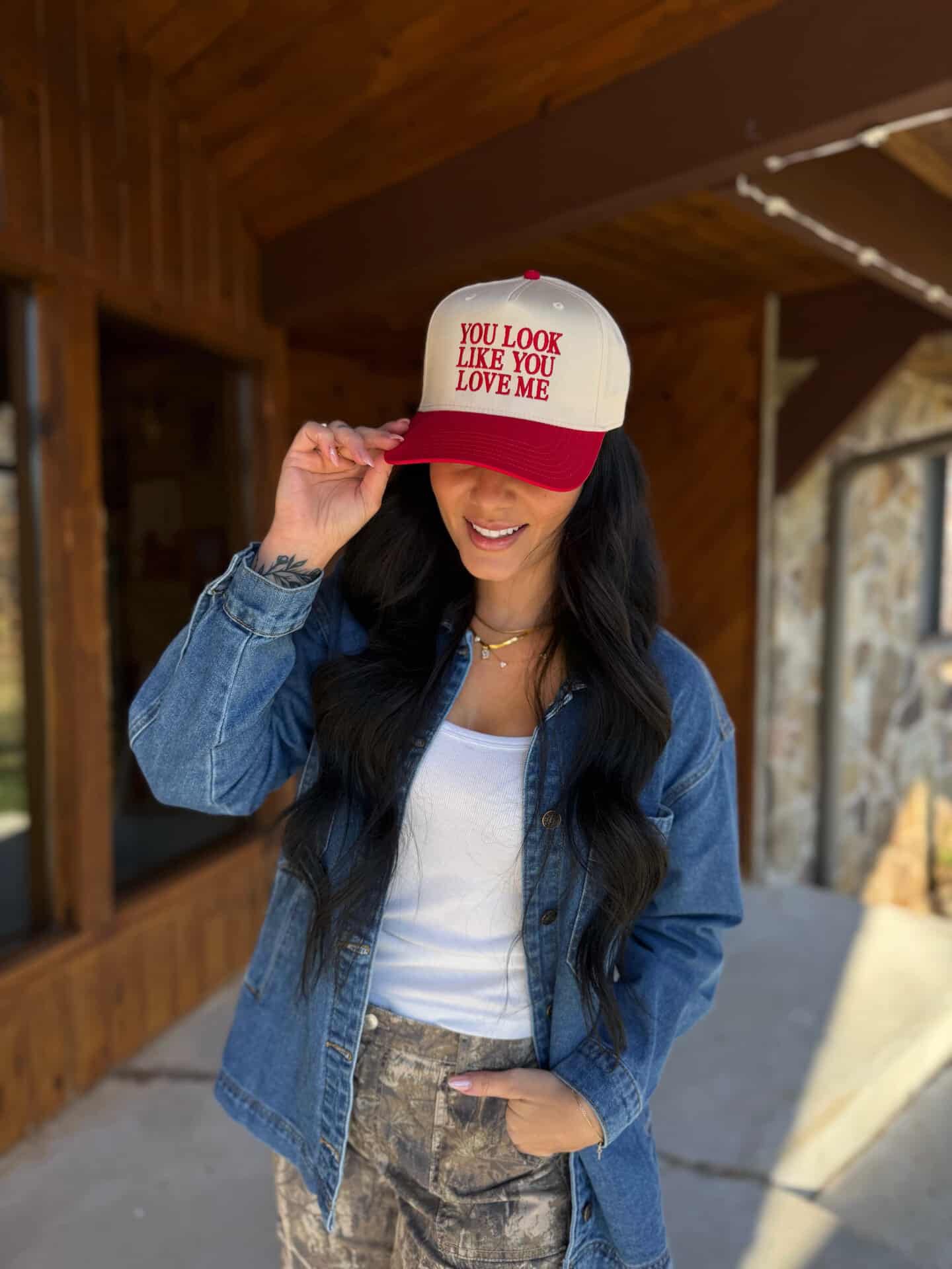 YOU LOOK LIKE YOU LOVE ME Trucker Hat - Image 3